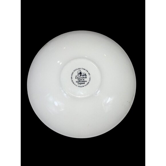 Vintage Blue Willow Churchill China Tea Cups & Saucers England Embossed Set of 4 - Picture 12 of 12